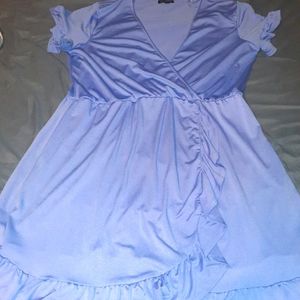 Light Purple Faux Wrap Dress